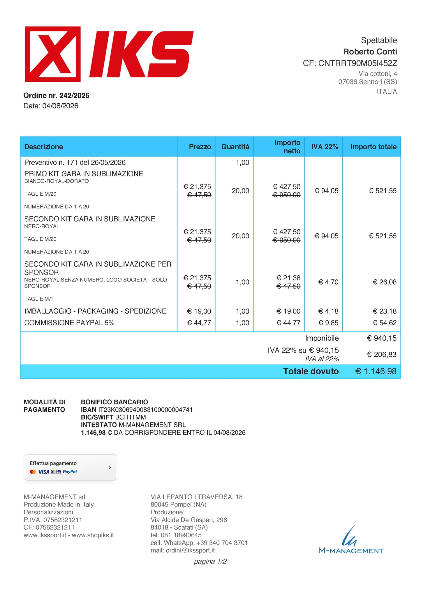 Divise Gara Sporting Sorso