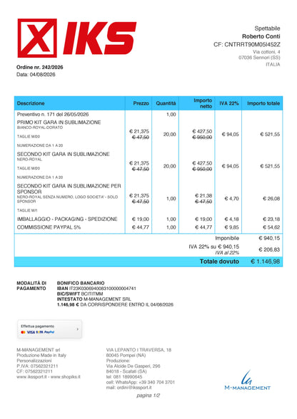 Divise Gara Sporting Sorso